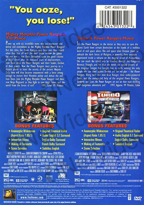 Mighty Morphin Power Rangers The Movie / Turbo - A Power Rangers Movie on DVD Movie