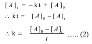 Rate of zero order reaction, integrated law, half life period, rate constant