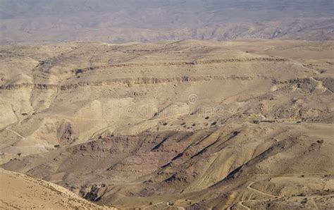 The Jordan Rift Valley and Moav Mountains from Arad, Israel Stock Photo ...