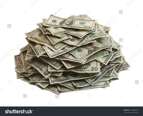 Pile Of Cash Isolated On White Background. Stock Photo 143044921 ...