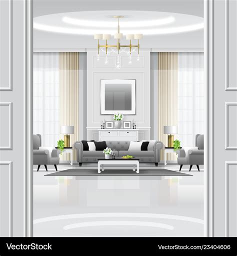 Luxury living room interior background Royalty Free Vector