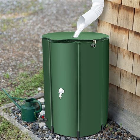 BreeRainz 100 Gallon Collapsible Rain Barrel with Spigots, 100 Gal ...