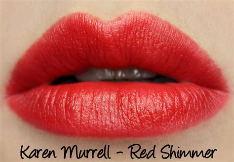 Karen Murrell - Red Shimmer Lipstick Swatches & Review - Lani Loves