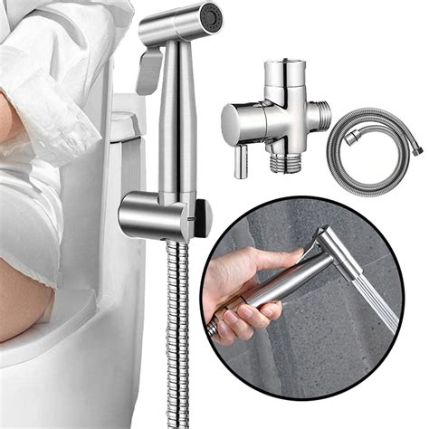 PHANCIR Handheld Bidet Sprayer for Toilet, Brushed Nickel Bidet ...