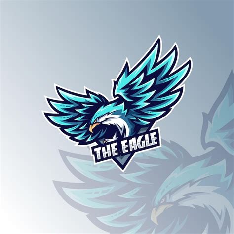 Premium Vector | Blue eagle logo esport design