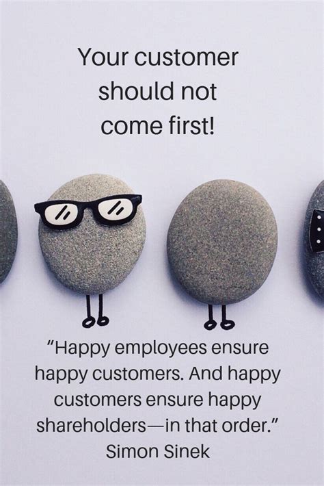 three rocks with glasses on them and the words, your customer should not come first