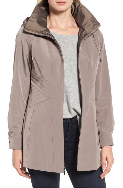 Gallery Two-Tone Long Silk Look Raincoat | Nordstrom | Raincoat, Rain ...