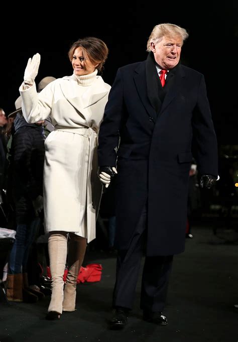 Melania Trump’s Christmas Tree Lighting Coat Has Candy Cane Colors ...