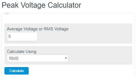 Peak Voltage Calculator - Calculator Academy