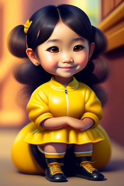 Premium AI Image | 3D cartoon cute Kids Model and 3D Chareter