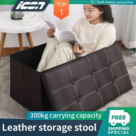 ICON Leather Sofa Storage Stool Sit Adult Sofa Folding Storage Chair ...