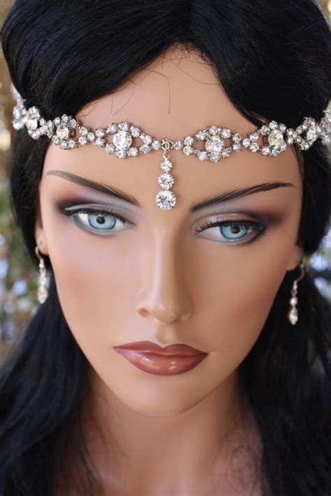 Gorgeous Bridal Head Circlet, Head Piece, Head Dress, Forehead Necklace, Rhinestone #2438724 ...