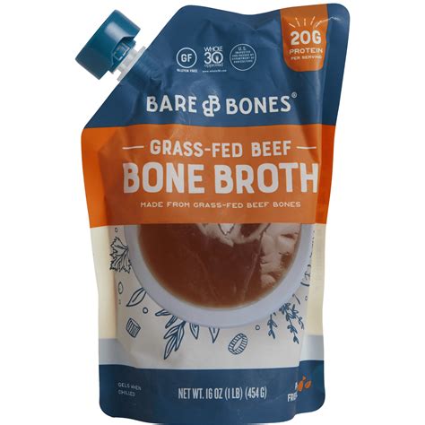 (6 Pack) Bare Bones Organic Grass-Fed Beef Bone Broth, 16 Oz - Walmart.com