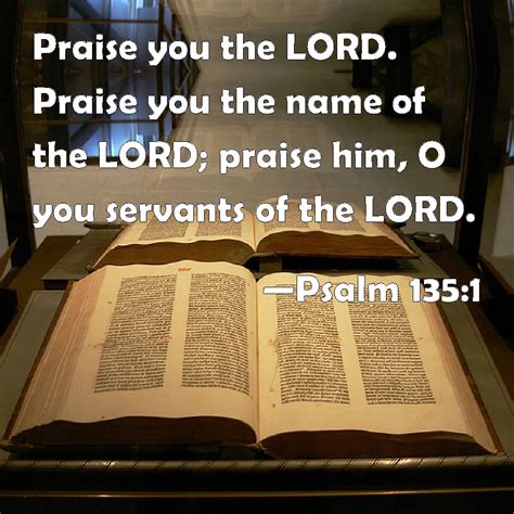 Psalm 135:1 Praise you the LORD. Praise you the name of the LORD ...