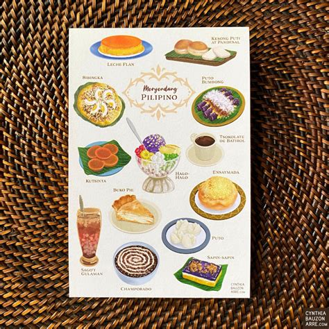 Pagkaing Pinoy | Filipino Food Postcard – Meryenda | Shop | CynthiaBauzonArre.com