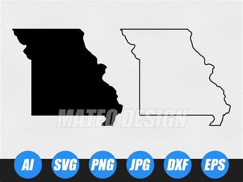 Missouri Outline SVG Files Missouri Cut Files Missouri Vector Missouri Map Clip Art United ...