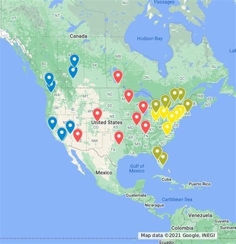 I made a map of all NHL arenas : r/nhl