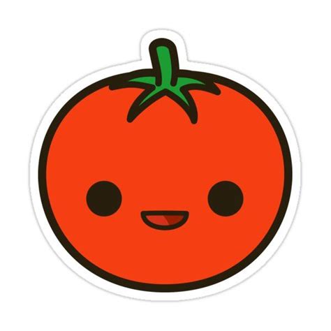 Cute tomato Sticker by peppermintpopuk in 2021 | Cute food drawings ...