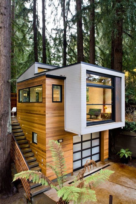 Custom Modern Home Extension and Garage in the Middle of a Redwood ...