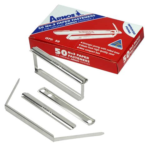 $13.50 File Fasteners 3 Piece Metal 3 F202 - box 50 Arnos 3 Piece Fasteners 50 Pack