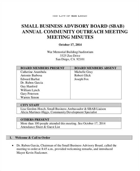 Annual Meeting Minutes Template - 10+ PDF, Word, Google Docs Documents ...