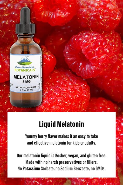 Liquid Melatonin 3mg - Natural Berry Flavored Kosher Melatonin Drops in 2oz Glass Bottle ...