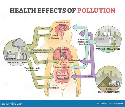 Health Effects of Pollution As Body Hazard from Urban Danger Outline ...