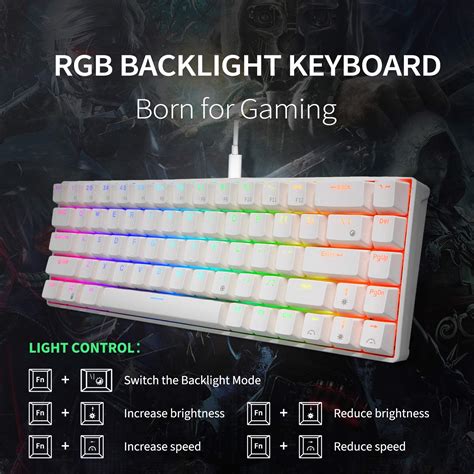 RK ROYAL KLUDGE RK68 (RK855) Wired 65% Mechanical Keyboard, RGB Backlit ...