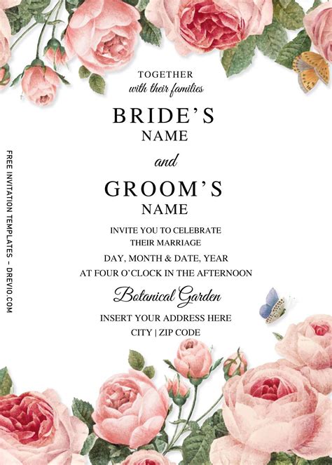 Printable Floral Wedding Invitations