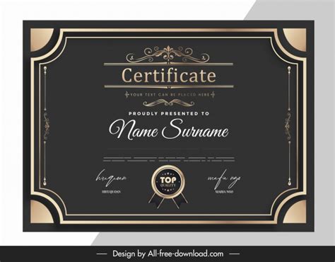 Certificate Border Vector Free Download Best Certificate Frame Border ...
