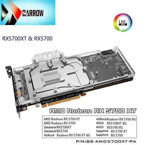 Barrow GPU water cooling block for AMD Radeon RX 5700 XT AsRock ASUS ...