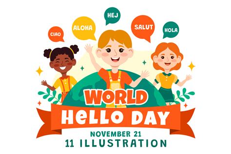 Premium World Hello Day Illustration pack from People Illustrations