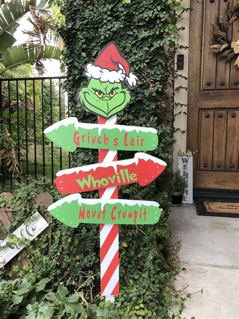 Christmas yard decorations grinch direction yard cutout sign | Etsy ...