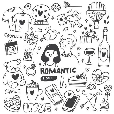 Premium Vector | Romantic couple with cute doodles | Love doodles, Easy ...