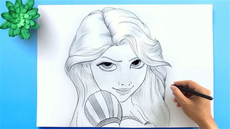 RAPUNZEL DRAWING from Tangled Disney Movie | How to Draw Disney Princess Rapunzel Step by Step Easy