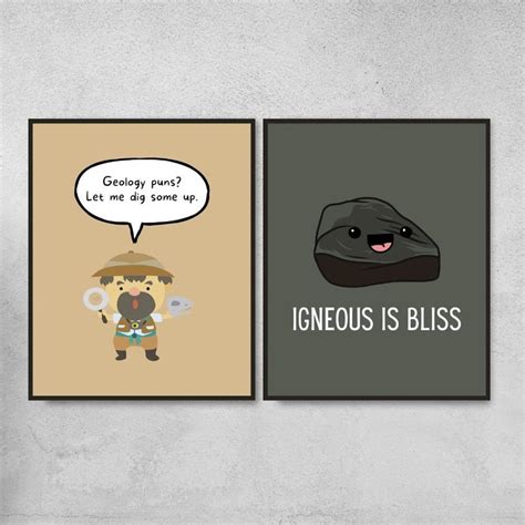 Set of 8 Funny Geology Puns and Memes Printable Posters, Geology Classroom Decor, Funny ...