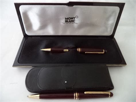 Mont Blanc Pen & Pencil set with MB leather case