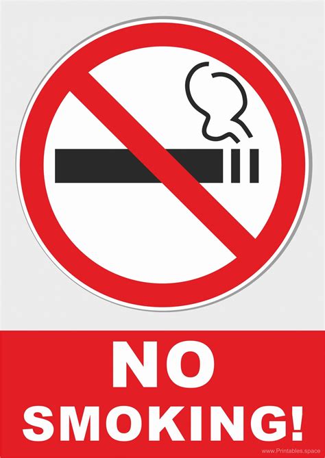 No smoking - Prohibiting Sign - Free Printables