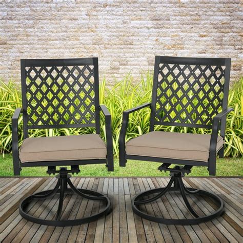 MF Studio Outdoor Metal Swivel Chairs Set of 2 Patio Dining Rocker ...