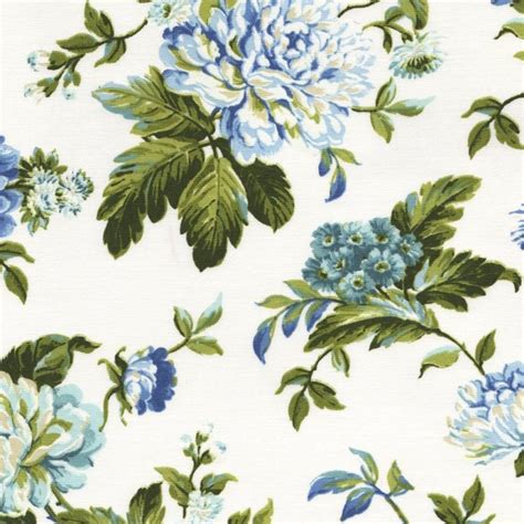 GAM BLUE GREEN Floral Print Upholstery And Drapery Fabric