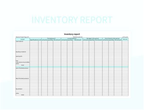 Inventory Report Excel Template And Google Sheets File For Free Download - Slidesdocs