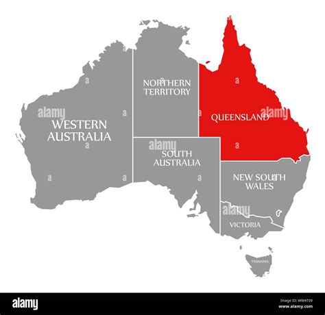 Australia map queensland highlighted hi-res stock photography and ...