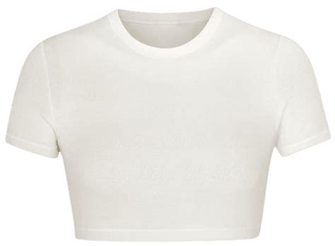 SKIMS Lace Pointelle Cropped Tee - Bone | SKIMS | ShopLook