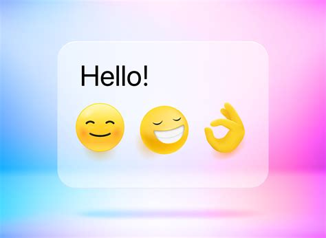 Hello message. Chat message with cute emojis. Vector 3d illustration 7302889 Vector Art at Vecteezy