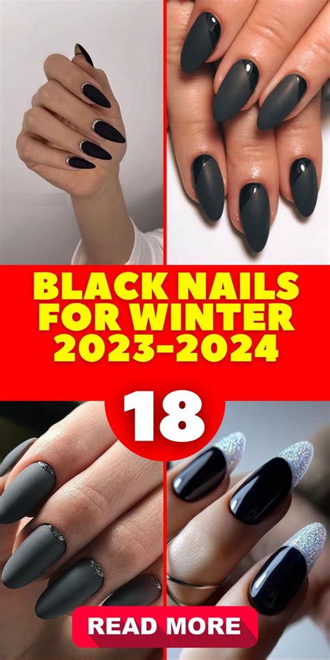 Embrace the holiday spirit with black nails for winter 2023 - 2024 ...