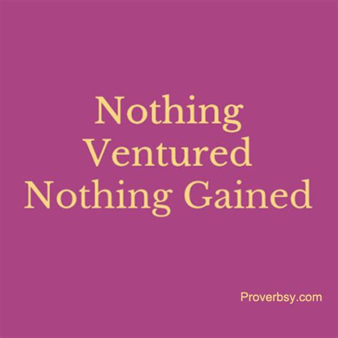 Nothing Ventured, Nothing Gained - Proverbsy