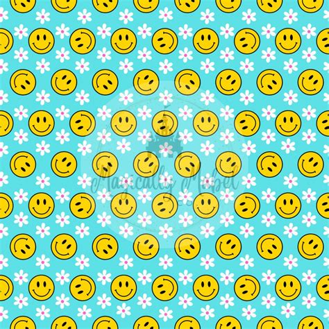 Smiley Face Seamless Pattern - Etsy