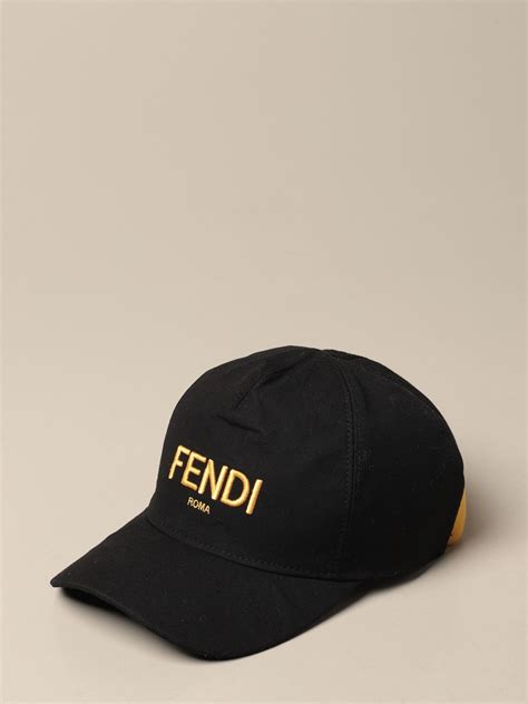 FENDI: baseball cap with logo - Black | Fendi hat FXQ782 AFH3 online at GIGLIO.COM