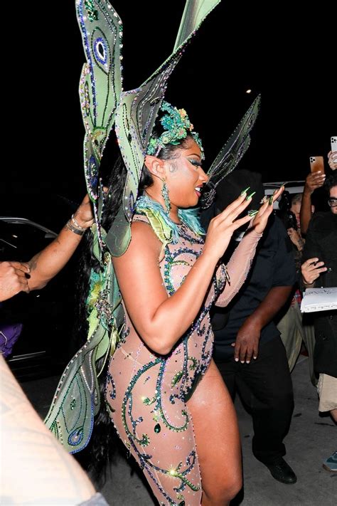 Megan Thee Stallion - dressed as a fairy arriving at her Halloween party in West Hollywood-02 ...