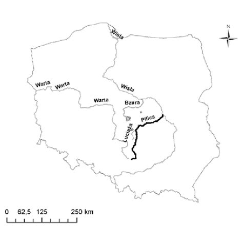 The location of the Pilica River in Poland. | Download Scientific Diagram